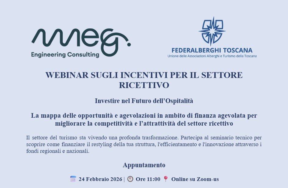 INCENTIVI PER IL SETTORE RICETTIVO 2026